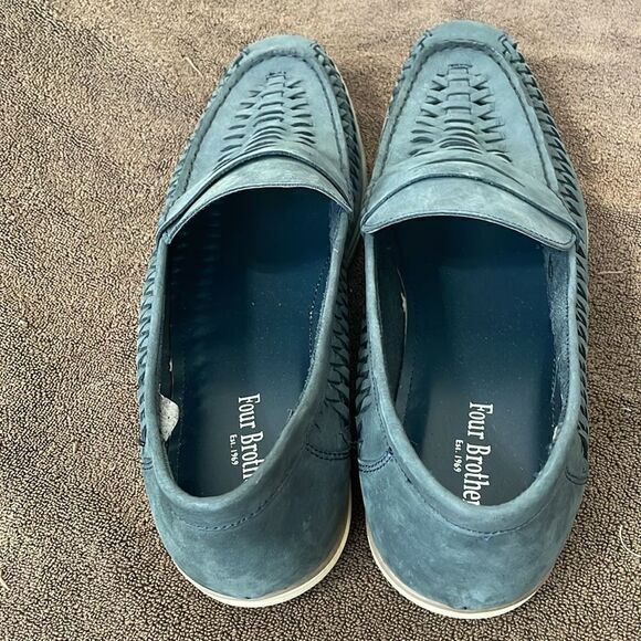 NWOT Four Brothers Woven Navy Moccasin Shoes Loafer Size 12 Mens - Picture 7 of 7